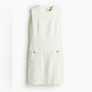 H&M Cream Mini Dress with Pocket Detail